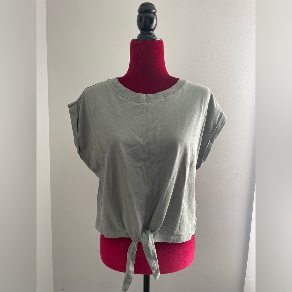 GAP Sage Green Tie-Front Tee